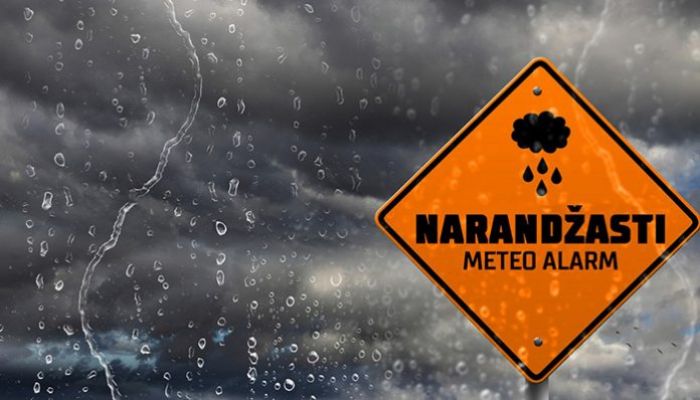 METEOALARM: Narandžasto upozorenje na pljuskove i jak vjetar