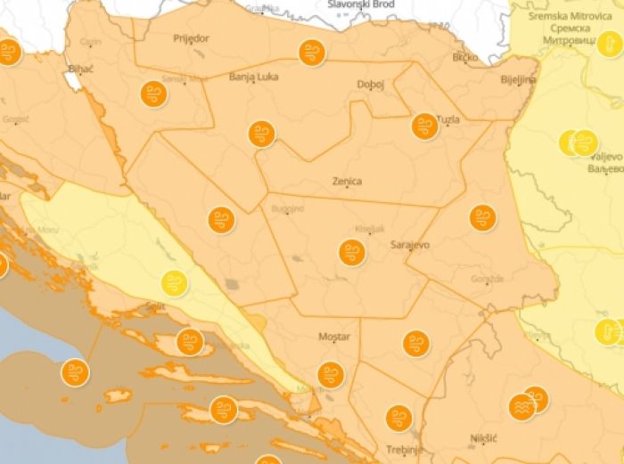 FOTO: Dobojski Info | METEOALARM: Narandžasto upozorenje na jak vjetar tokom noći