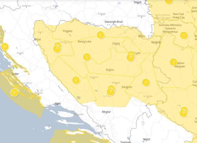 FOTO: Dobojski Info | METEOALARM: Žuto upozorenje zbog vjetra i kiše